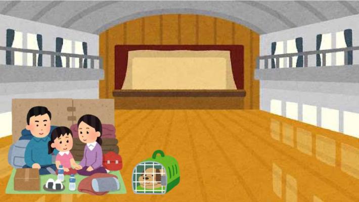ペット同伴避難の様子