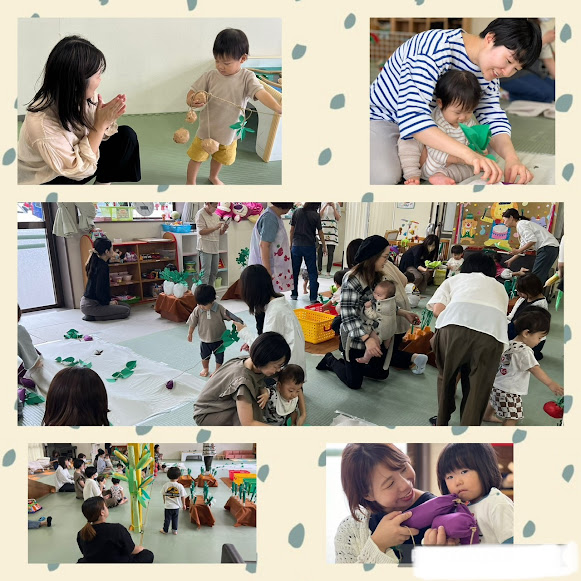 親子で野菜掘りを楽しんでいる写真