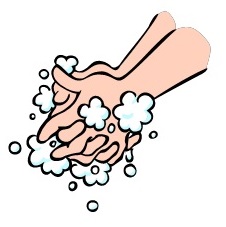 石けんで手を洗っているイラスト