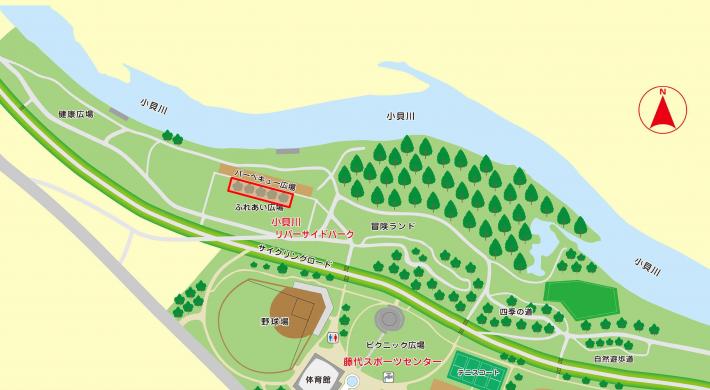 スラックライン利用可能エリア案内図